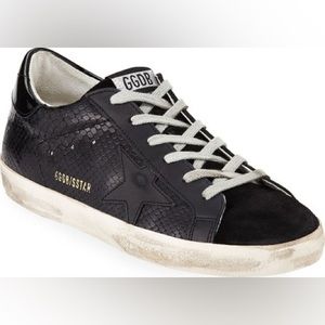 Golden goose python snake suede black sneakers 38